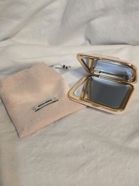 Miu Miu Compact Mirror in Blush Pink